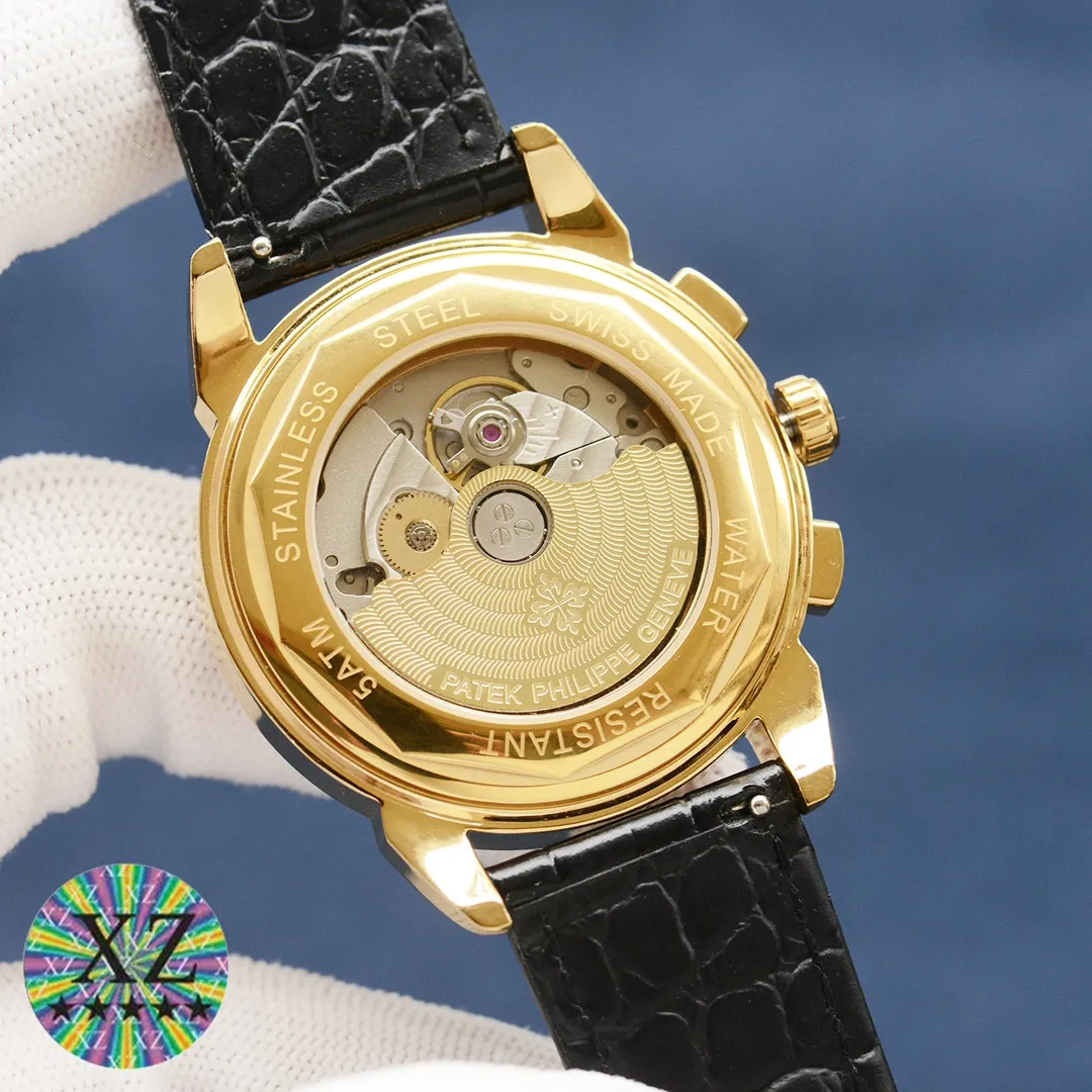 [Rose] [Rose] A new work by the craftsman • Launching the latest style • Patek Philippe PP multi-function watch. Full of business style. Equipped with an original imported 9100 moon phase function movement mechanical watch. ⚙️ Accurate travel time and zero repair. The use of 13 square diamonds as scales on the dial shows the luxurious temperament of this watch. [呲呲] Imported cowhide strap. The mirror is made of sapphire mirror. See-through bottom cover. It is waterproof to 30 meters and has a diameter of 42mmx10mm. The functions of the watch include day of the week, month, date, moon, sun and other functions. The reputation of the best men's watch is revealed in every detail: a man is a warm gentleman, with great taste and craftsmanship, which is comparable to the original! The appearance and appearance are the same and unique! (Focus on original new machines) Factory quality! Welcome to reprint!